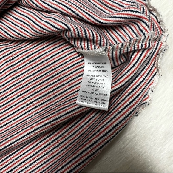 Toad & Co red white and blue striped super soft‎ stretch t shirt - Picture 3 of 3
